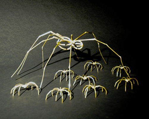 Welded Brass. Large spider 6 x 8 Small spiders 2 x 4 in.